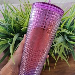 NWT Starbucks Purple Grid Venti Tumbler